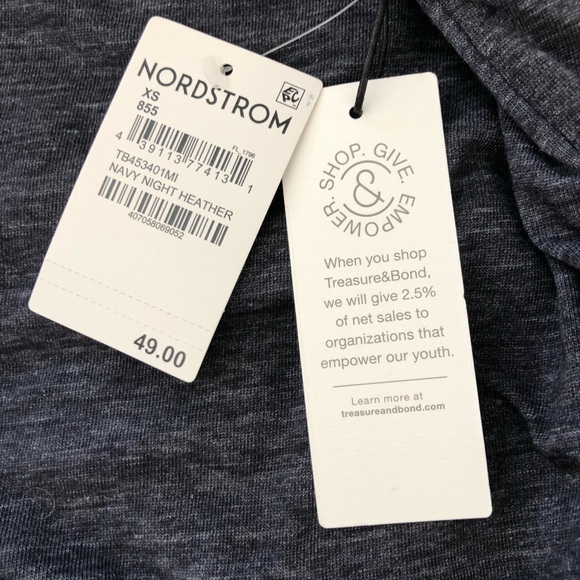 Treasure & Bond Navy Night Heather Ruched Tulip Hem Dress - Picture 8 of 13